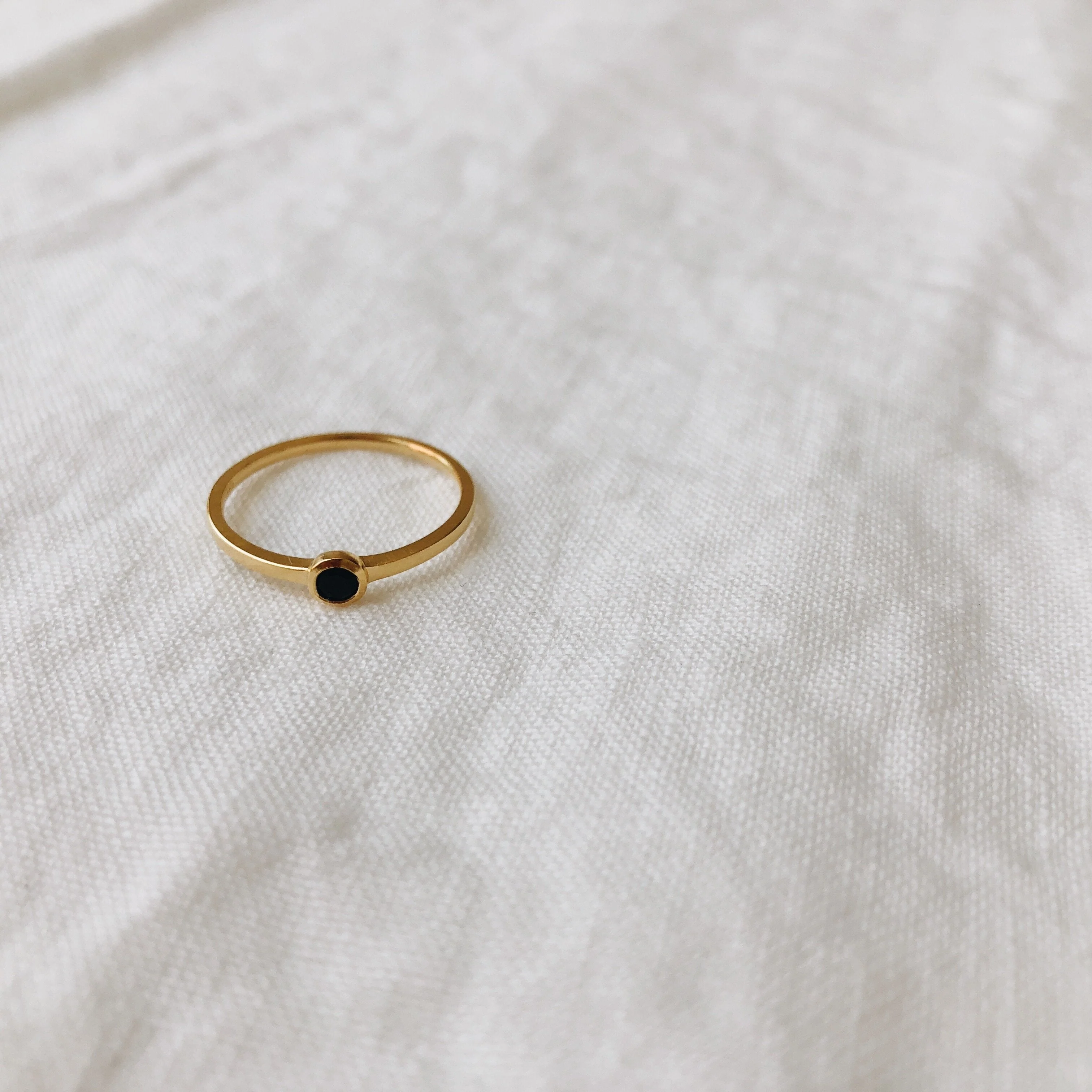 Mona Ring with Small Black Stone | Lines & Current - Image 3