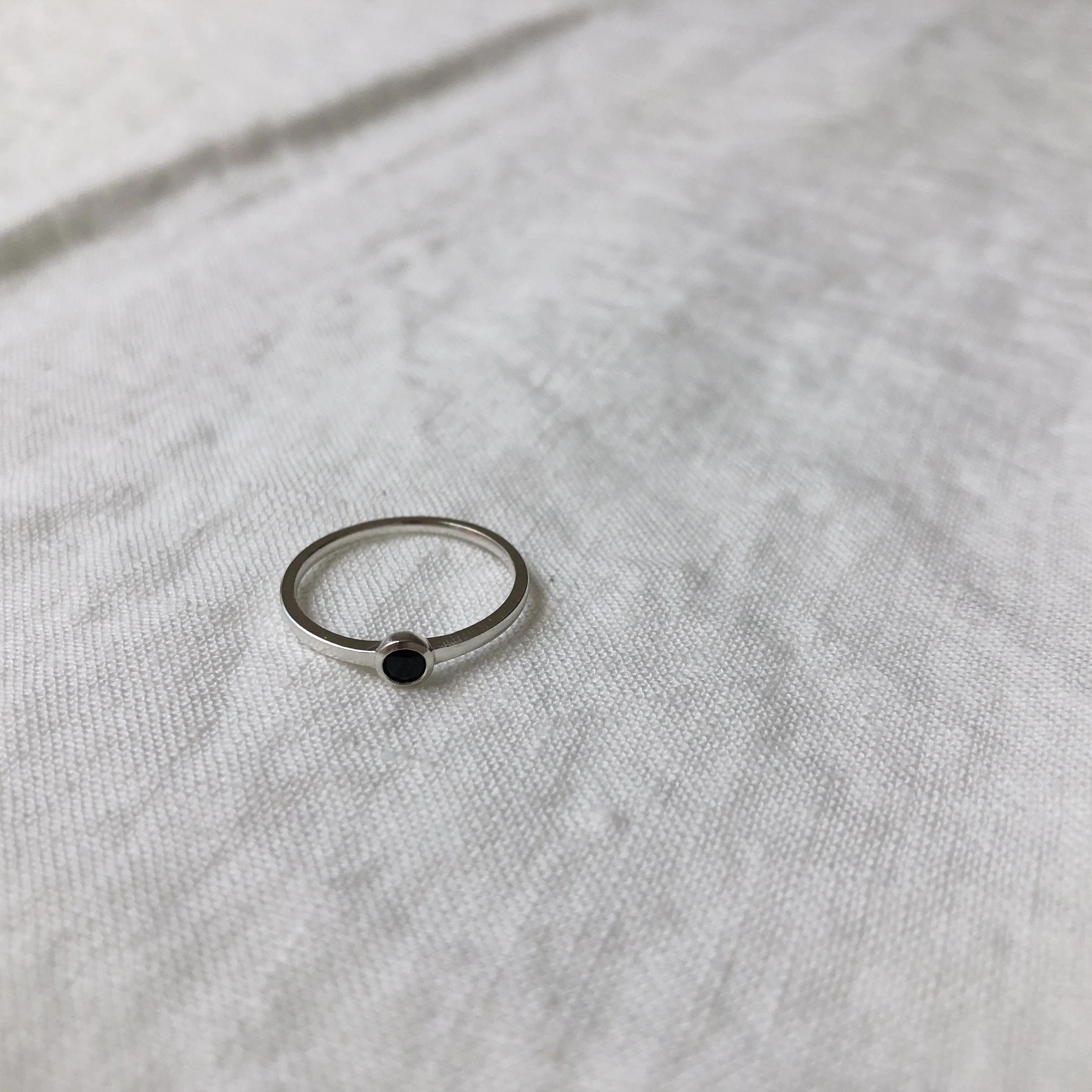 Mona Ring with Small Black Stone | Lines & Current - Image 4